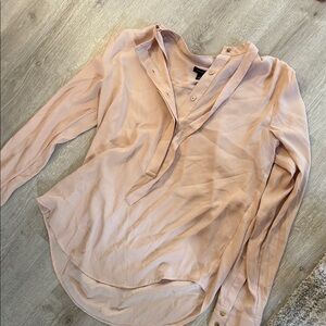 Ann Taylor Light Pink Blouse with Button Detail